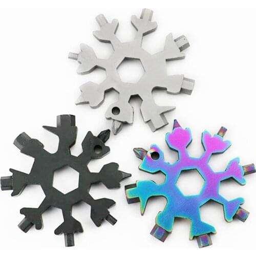 20 In 1 Snowflake Tortoise Multi Tool Spanner Hex Wrench Multipurpose Camp Survive Outdoor Multi Tool EDC Keychain Pocket Tool