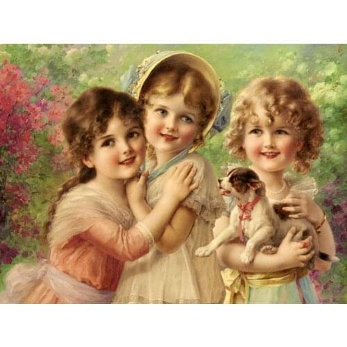 GATYZTORY 40X50CM 5D DIY Diamond Painting Full Square Drill Lass Girl And Dog Embroidery Cross Stitch Gift Home Decor Gift