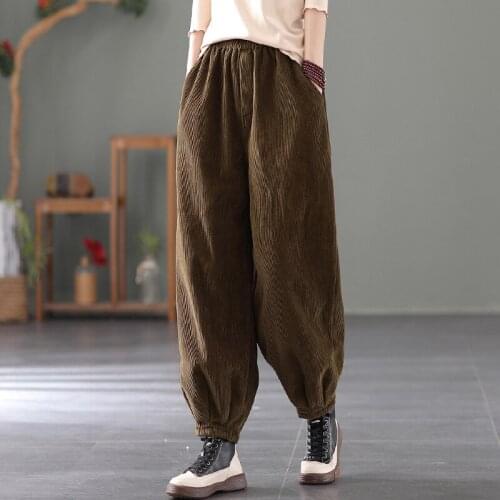 Johnature Women's Velvet Trousers