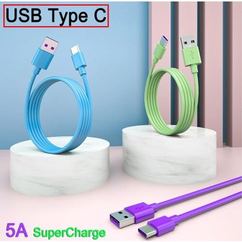 5A USBC Cable USB C to USB Type C 5A Cable Fast Charging for Huawei P 10 20 Mate 30 40 Pro Honor Xiaomi Mobile Phone Accessories