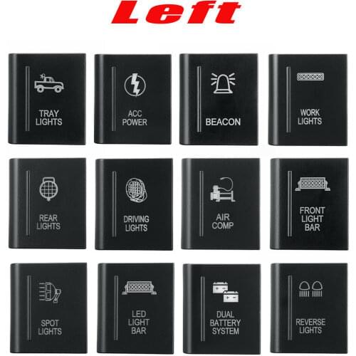 Left Push Button Switch Red LED Work Rear Spot Fog LIGHT BAR For V W Amarok