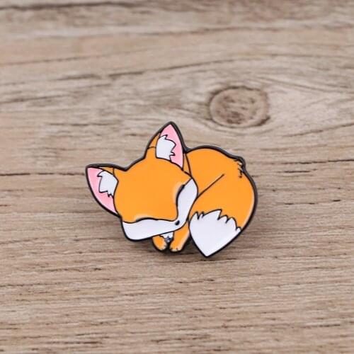 LT453 Jewelry Cute Fox Enamel Pins Brooches Woman Men Backpack Bags Badge Fashion Lapel Jewelry Kids Friends Birthday Gifts