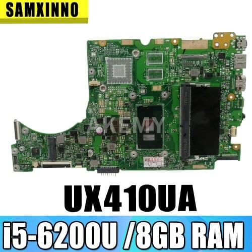 SAMXINNO UX410UA Motherboard For ASUS UX410UQ UX410UQK UX410UV UX410U RX410U Laotop Mainboard with i5-6200U CPU 8GB RAM
