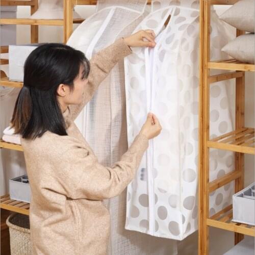 Washable Thick Dormitory Three-dimensional Dust Cover Transparent Printing Hanging Bag PEVA Hanging Storage Bag
