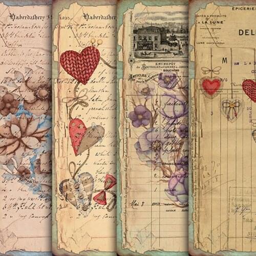 Junk Journal Vintage Valentines Day Love Theme Material Paper DIY Scrapbook Couple Diary Base Background Paper