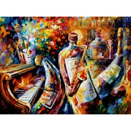 Palette knife oil paintings Still life bottle jazz Contemporary art hand painted canvas High quality