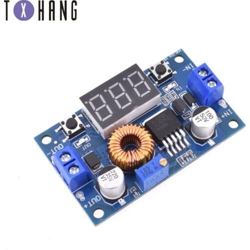 2pcs 5A DC-DC adjustable buck module XL4015 + voltmeter 4 ~ 38V efficiency capacitor board compatible board diy electronics