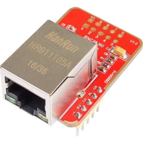 SunFounder ENC28J60 Ethernet LAN Network Module for Arduino 51 AVR SPI PIC STM32 LPC Full/Half Duplex 3.3V 25MHz