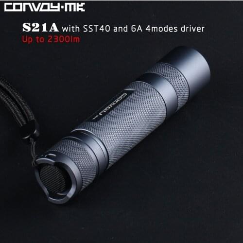 Convoy S21A 2300Luminus Powerful 18650 21700 LED Flashlight AR Coated Temperature Protection EDC Torch Light