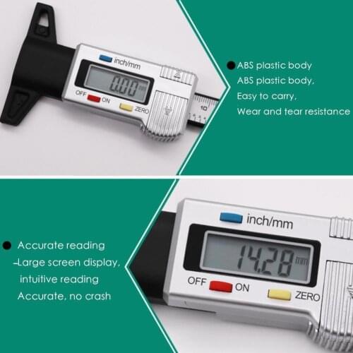 High-precision Digital Display Tire Tread Depth Gauge, Automobile Tire Wear Detection Electronic Vernier Caliper