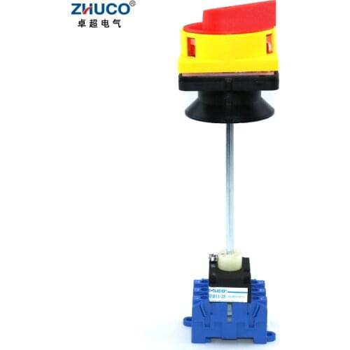 ZHUCO SZD11-25/300010-B 25A 3P ON-OFF Padlock Panel Load Break Isolator Switch With Long Bar Cam Switch For Electrical Cabinet