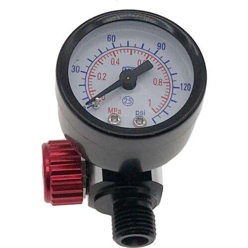 1/4'' BSP Adjust Air Pressure Regulator Gauge HVLP Spray Gun Air Regulator Set W/ Pressure Gauge Diaphragm Control