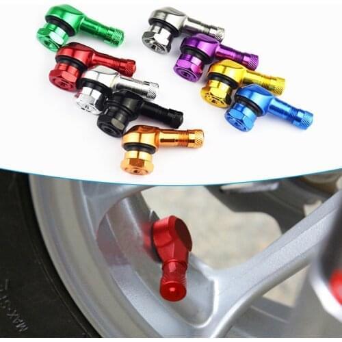 1 Pair Universal Motorcycle Wheel Tire Valves Stem Cap Air Tire Cover 90 Degree 17mm CNC Aluminum Tubeless Valve Stems 10 Color