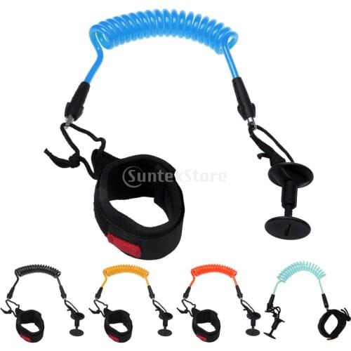 1 Pcs TPU Bodyboard Wrist Coil Leash Surf Board Coiled Cord 5FT 7MM for Diving Water Sports