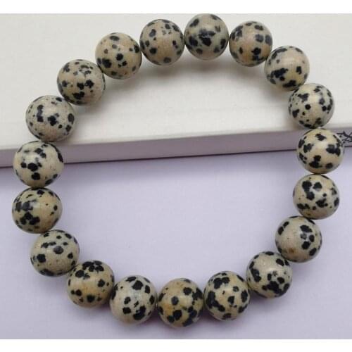 10MM Dot Stone Round Beads Bracelet Bangle Stretch Jewelry For Woman Gift 8 Inch G248