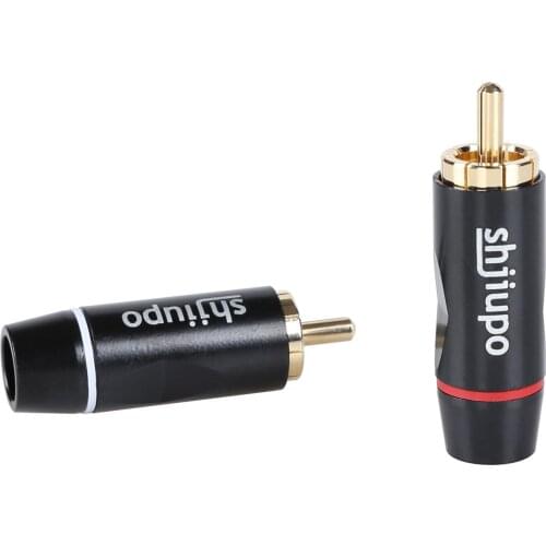 2Pcs/1Pair RCA Connector RCA male plug adapter Video/Audio Wire Connector Support 8mm Cable