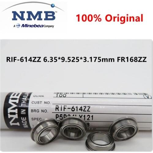 20pcs/100pcs NMB high speed flange bearing RIF-614ZZ 6.35*9.525*3.175mm FR168ZZ inch precision miniature ball bearings