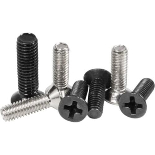 50pcs M1 M1.2 M1.4 M1.6 M2 M2.5 M3 M4 Mini Micro Small Black 304 Stainless steel Cross Phillips Flat Countersunk Head Screw Bolt