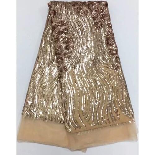 6 coors High quality African sequins embroidered French net lace shining tulle lace fabric for party dress FLD011
