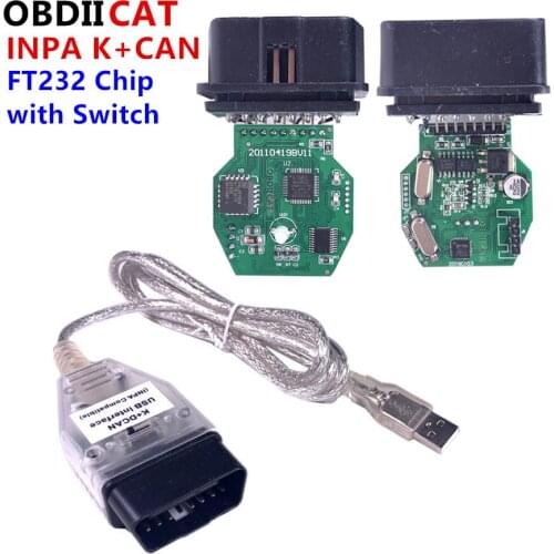 Auto OBD2 INPA K+CAN K CAN INPA With FT232RL Chip with Switch for B--M---W INPA K DCAN USB Interface Cable Diagnostic Connector