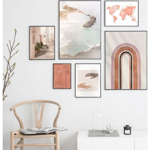 Bohemian Poster Sea Canvas Painting Abstract Wall Art Print Map Door Modern Picture For Living Room On The Wall Home Decor