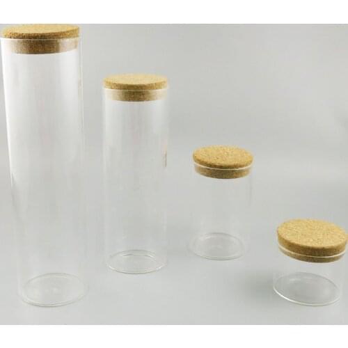 1 x 150ml 350ml 750ml 1000ml Large Cork Stopper Glass Tube Coffee Dry Flower Beads Tea DIY Decor Display Jar Container