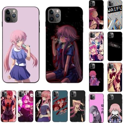 Yinuoda Anime Mirai Nikki Future Diary Phone Case for iPhone 11 12 pro XS MAX 8 7 6 6S Plus X 5S SE 2020 XR cover