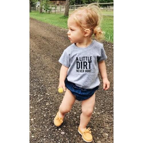 A Little Dirt Never Hurt Print Kids tshirt Boy Girl t shirt For Children Toddler Clothes Funny Street Top Tees CZ-129