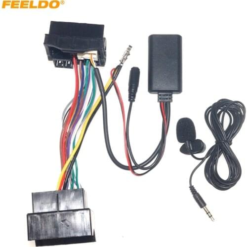 FEELDO Car Wireless Bluetooth Aux Receiver Cable Adapter for VolksWagen Skoda Seat MFD2 RNS2 Radio Stereo Audio Input 18Pin (6.5