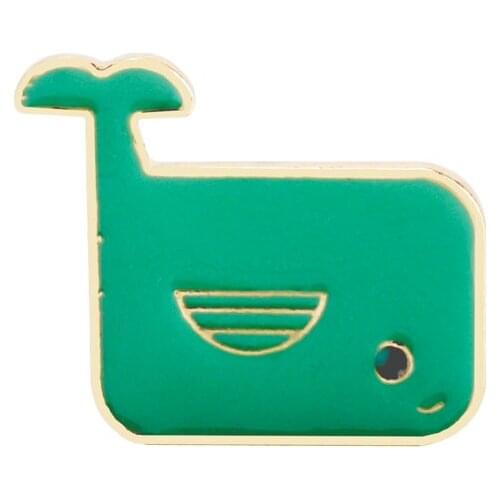 Cartoon Animal Collection Enamel Pins Green Whale Cat Cowboy Figure Shape Brooch Cute Lapel Pin Trinket Clothing Accessories