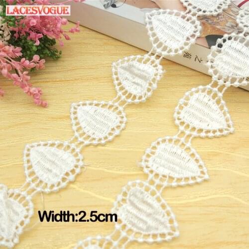 19yards 2.5cm Embroidery lace fabric Garment needlework sewing Patchwork DIY Handmade accessories Dress edge decoration 228