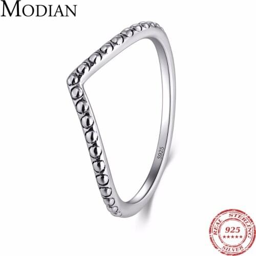 Modian HOT Sale Real 925 Sterling Silver Simple Stackable Ring Fashion Geometric Jewelry Classic Finger Wedding Rings For Women