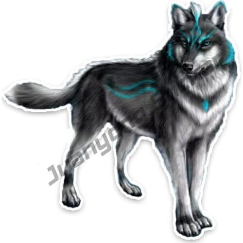 Fashion Luminous Wolf King Creative Decal Car Sticker for Phone Bumper Guitar Truck Scratch-Proof Exterior Decoration PVC13x13cm