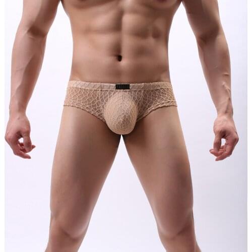 Mens Breathable Cotton Gay Sexy underwear Jockstrap Briefs Lace Underwear Shorts Underpants Soft Briefs Panties Gift