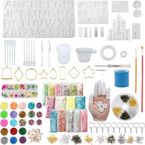Epoxy Resin set 78styles/set Clear Silicone Molds Beads Dry Flowers Polymer Clay Key Chain Mold DIY Tool Jewelry Making,1Yc10990