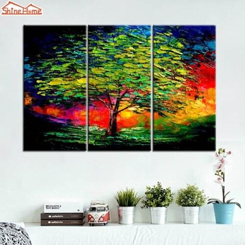 ShineHome-Wall Pictures Paintings for Living Room Canvas Art Walls with Framed Printing Prints Tree Farmhouse Home Decor