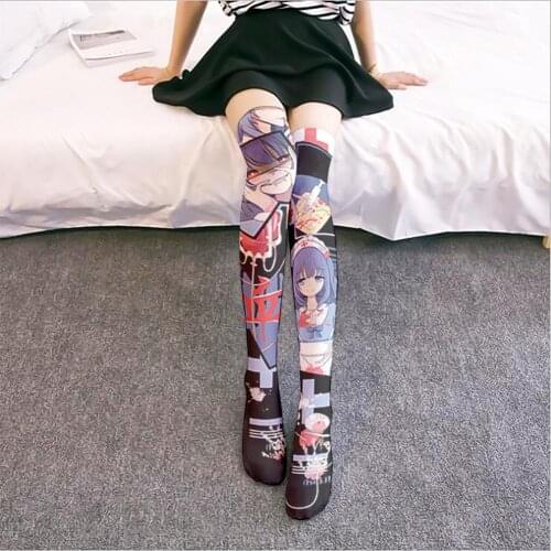 New Sexy Womens Stockings Fun Cosplay Kawaii Pink Girl Over Knee Long Boot Thigh-High Stockings Nylon Thin Silk Stockings