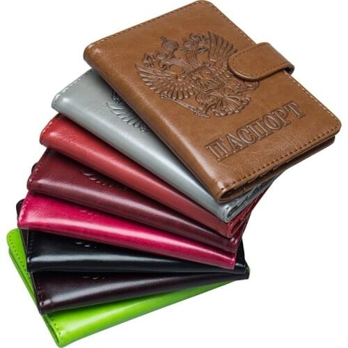 Etaofun Russia passport cover Pu leather passport holder ID card holder for documents men candy colors protection Passport case