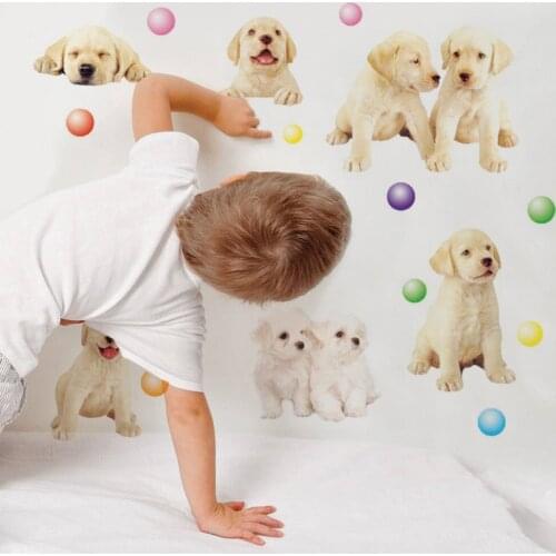 Very cute pet dog wall sticker PVC Material removable DIY dog dog wall decals For kids room bedroom kindergarten decor sticker