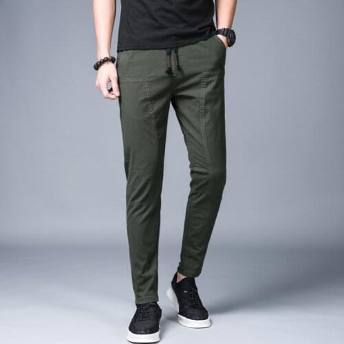 Solid Casual Sweat Pants Men Large Size 38 Trousers Male Business Causal Pant