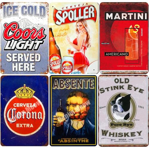 ICE COLD Beer Plaque Retro Metal Tin Sign Whiskey Fresh Taste Poster Bar Pub Casino Decorative Plates High Life Wall Art Sticker