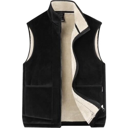 Autumn Winter Casual Sleeveless Jacket Men Stand Collar Zipper Outwear Solid Warm Fleece Coat Oversized 6xl Casual Jacket Vest
