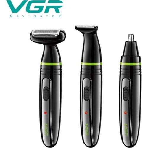 VGR hair trimmer rechargeable 3 in 1 electric shaver nose hair trimmer body hair trimmer eyebrow trimmerwaterproof beard trimmer