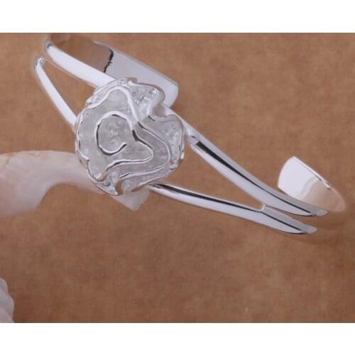 AB080 Hot sterling bangle bracelet, fashion jewelry rose bracelet /ahnaiyua akdajbka silver color