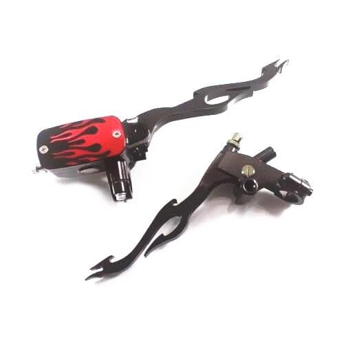 1'' 25mm Control Reservoir Brake Clutch Levers For Harley Dyna Fatboy Kawasaki Cruiser Chopper Cafe Racer Old School