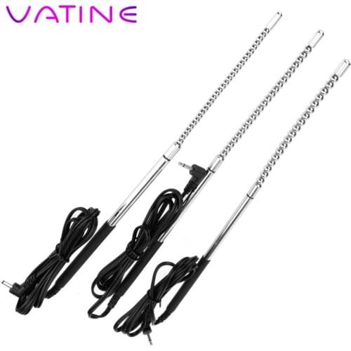 Sex Toy for Men Metal Electro Stimulation Dilator Urethral Penis Plug Urethra Beads Bi-Polar Electric Shock Stainless Steel