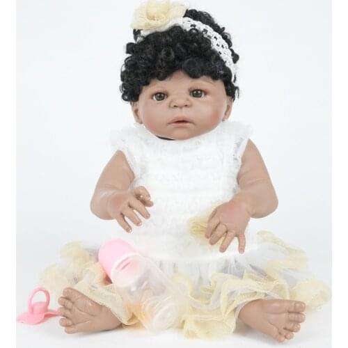 22 inch Simulation Reborn Baby Doll Toy Set Realistic Baby Delivery Bottle Sucking Pacifier Baby Early Education Birthday Gifts