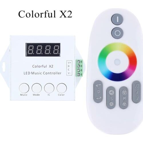 LED Digital Music Controller with RF Touch Remote DC5V-24V Input WS2811/WS2812B/WS2813/USC1903 Control Max 600/ 1000 Pixels