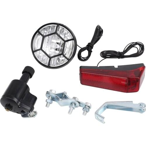 Uxcell Universal Bicycle Lamp Flashlight Bike Friction Generator Dynamo Headlight Tail Light Kit Cycling Safety