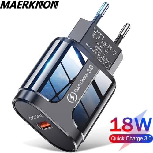 Quick Charge 3.0 USB Charger For iphone 12 Pro Max 12 Mini Samsung S20 Xiaomi 10 Huawei Wall Mobile Phone Adapter Fast Charger